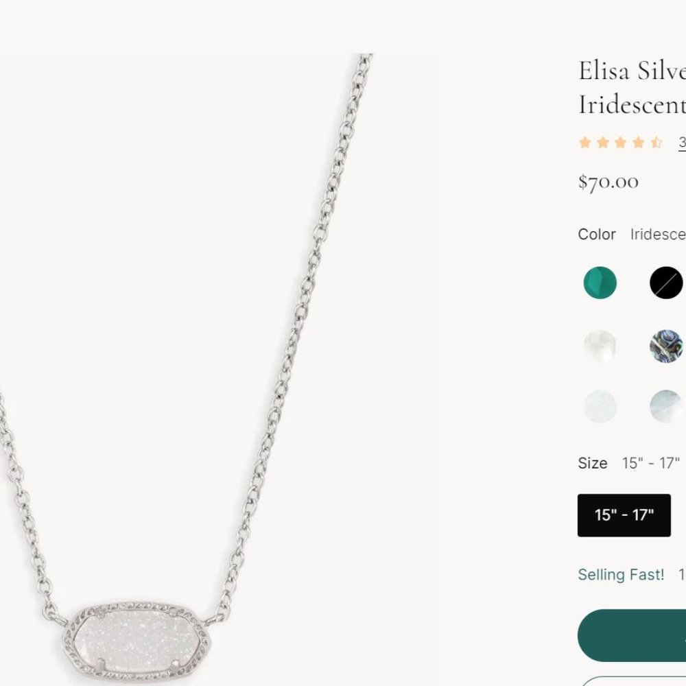 Elisa Silver Pendant with White Drusy